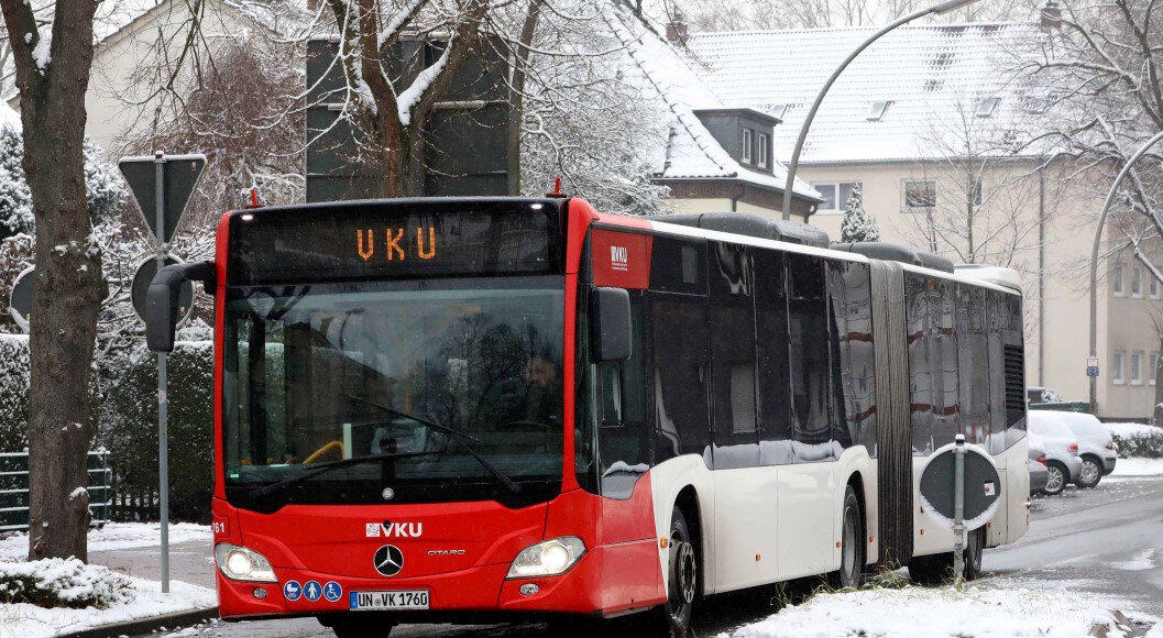 Die VKU hat den Busverkehr am Montag (8.Februar) vorerst eingestellt. Archivfoto: Volkmer