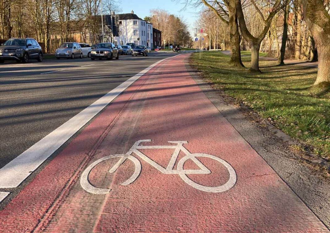 210302PM-Investition-Radverkehr Auch die Markierung eines Radweges entlang der Münsterstraße (Steintor bis Kreisverkehr Becklohhof) konnte umgesetzt werden. Foto: Privat