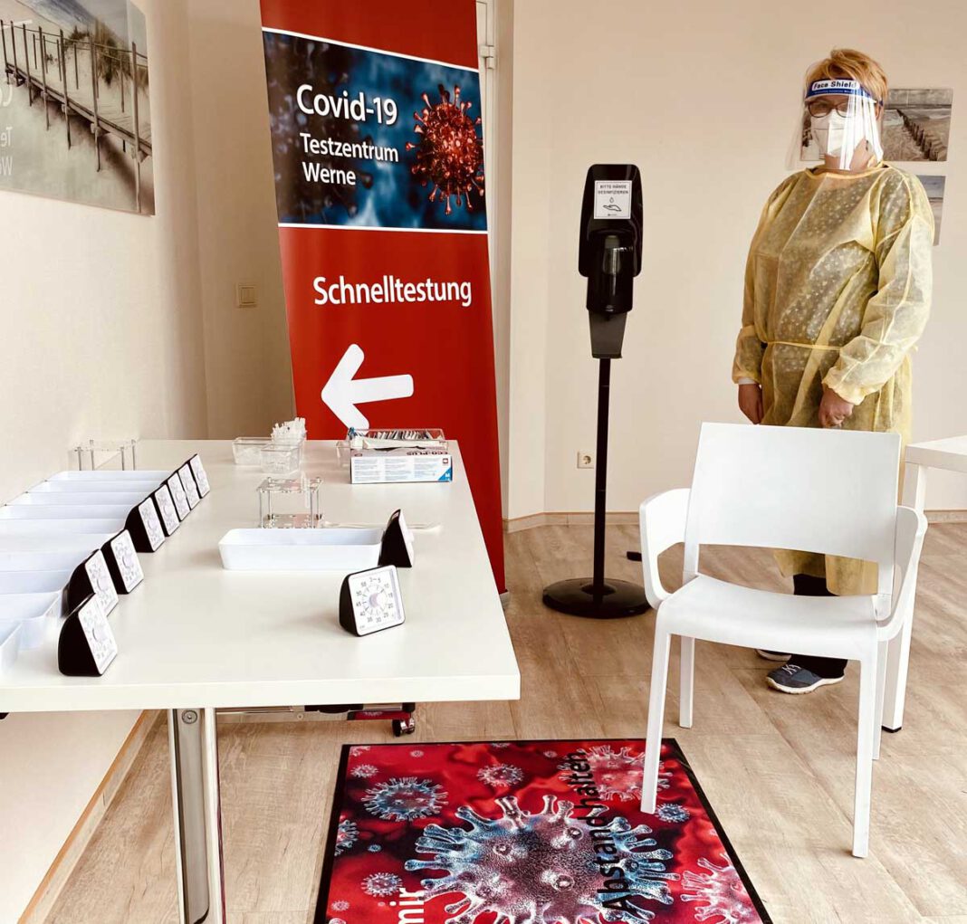 Spellerberg_testzentrum Beim Ambulanten und Palliativpflegedienst Constanze Jakubke können auch Schnelltests durchgeführt werden. Foto: Spellerberg