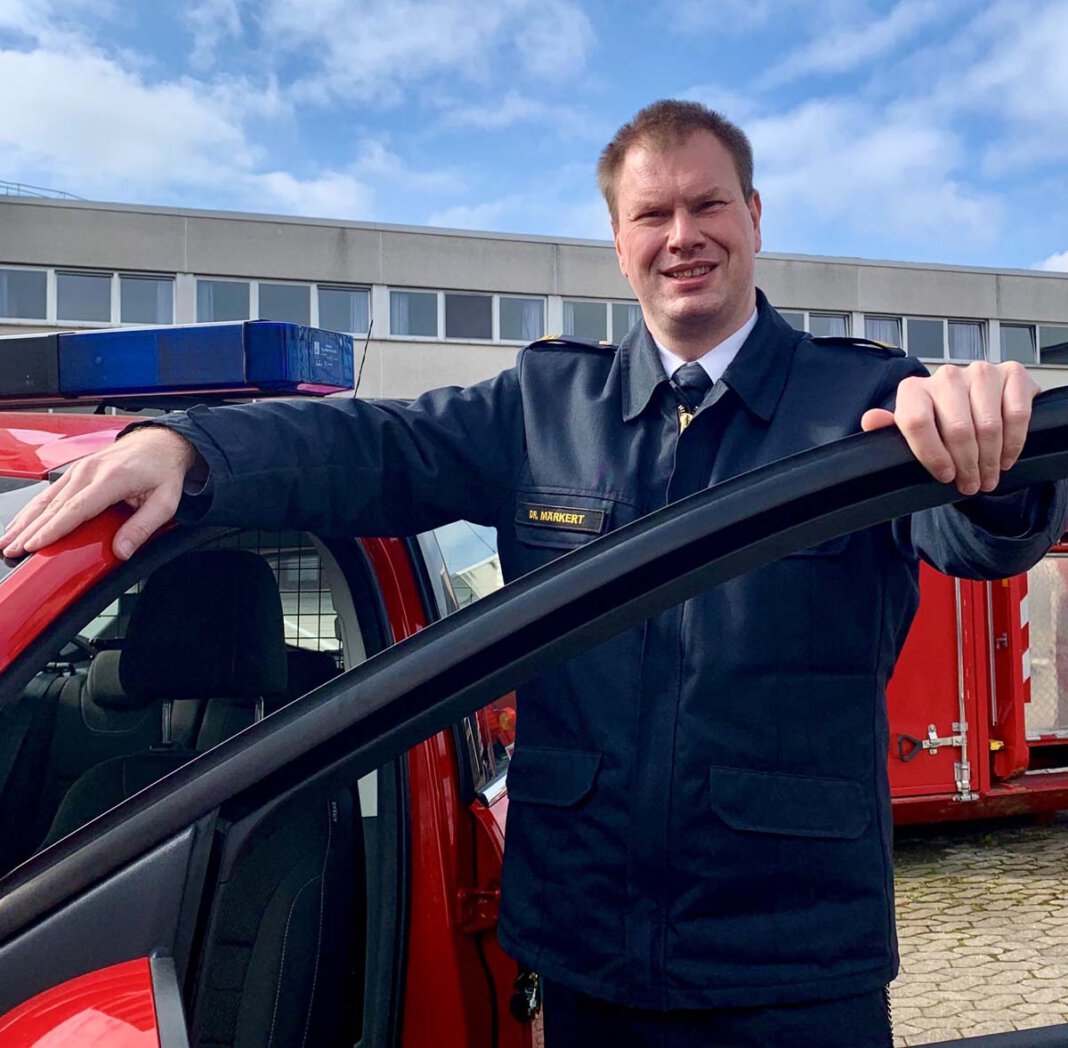 Dr. Christian Märkert neuer Leiter der Feuerwehr Lünen 14.04.21 Wechselt von der Mosel an die Lippe: Dr. Christian Märkert wird der neue Leiter der Feuerwehr Lünen. Foto: Christian Märkert