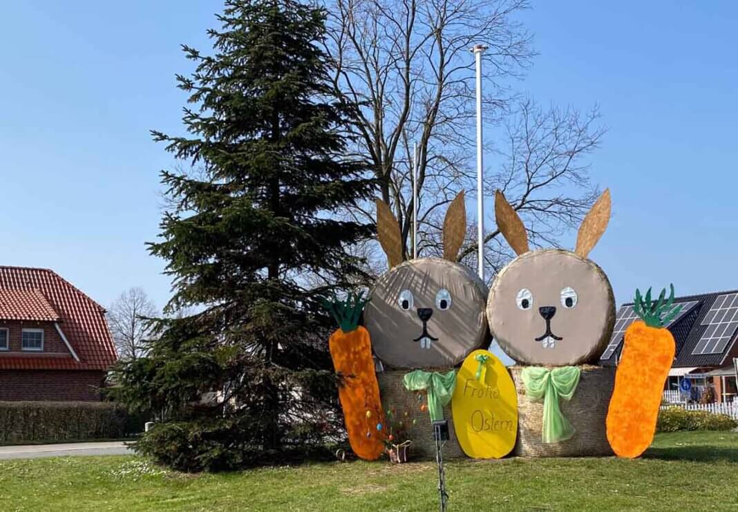 Kreisverkehr Horst_Ostern Die Kreisgemeinschaft erfreut die Menschen wieder mit einem schönen Ostergruß in Horst. Foto: Wagner
