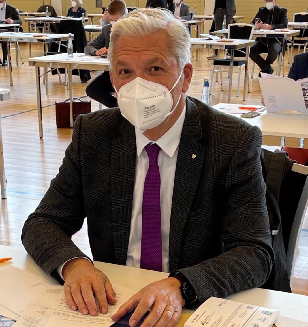 2021-05-08 H_Hüppe_Foto Marcal Zilian Hubert Hüppe aus Werne, hier beim Parteitag der CDU Ruhr in Gelsenkirchen, kann sich berechtigte Hoffnungen auf eine Rückkehr in den Bundestag machen. Foto: Zilian