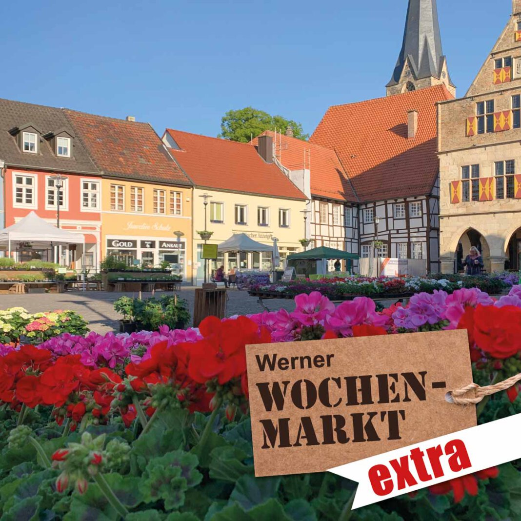 Wochenmarkt Extra Blumen und Spargel dominieren am morgigen Samstag, 12. Juni, den Werner Wochenmarkt Extra. Foto: Werne Marketing