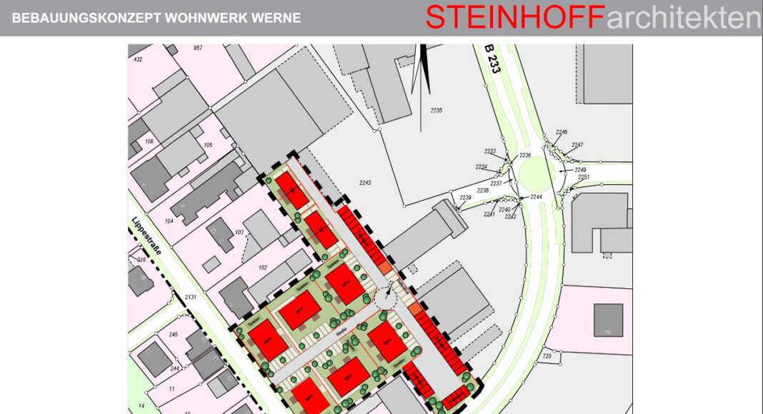 Die Visualisierung des Bauprojekts auf dem Höttcke-Gelände. Grafik: Projekt Wohnwerk Werne
