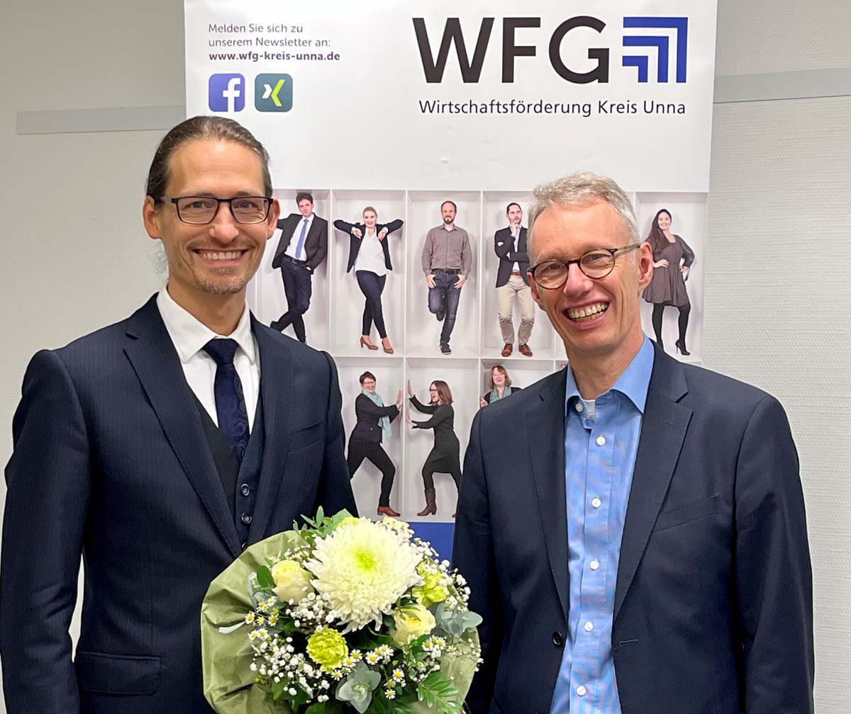 Sascha Dorday (links), hier mit Dr. Michael Dannebom, ist neuer WFG-Geschäftsführer. Foto: WFG