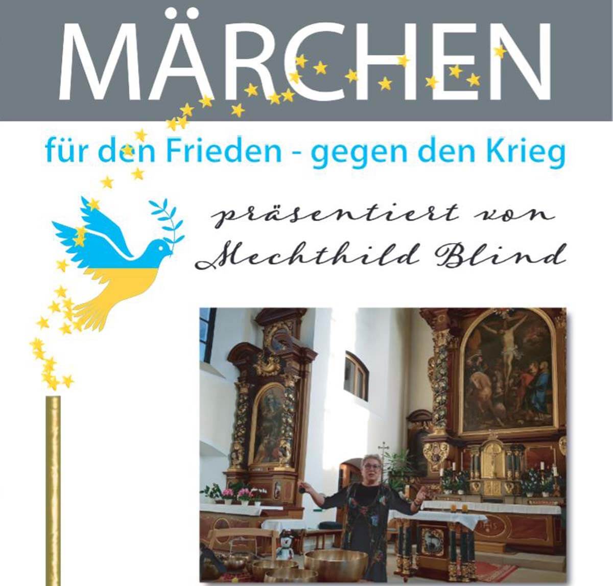 Mechthild Blind trägt in der Kapuzinerkirche wieder Märchen für den Frieden vor. Foto: Privat