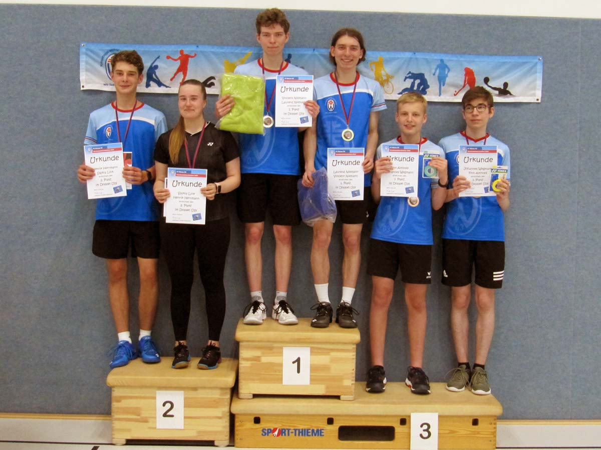 Spannende Spiele lieferten sich auch die U19-Jugend des TV Werne bei den Vereinsmeisterschaften im Badminton. Foto: Nicola Victor