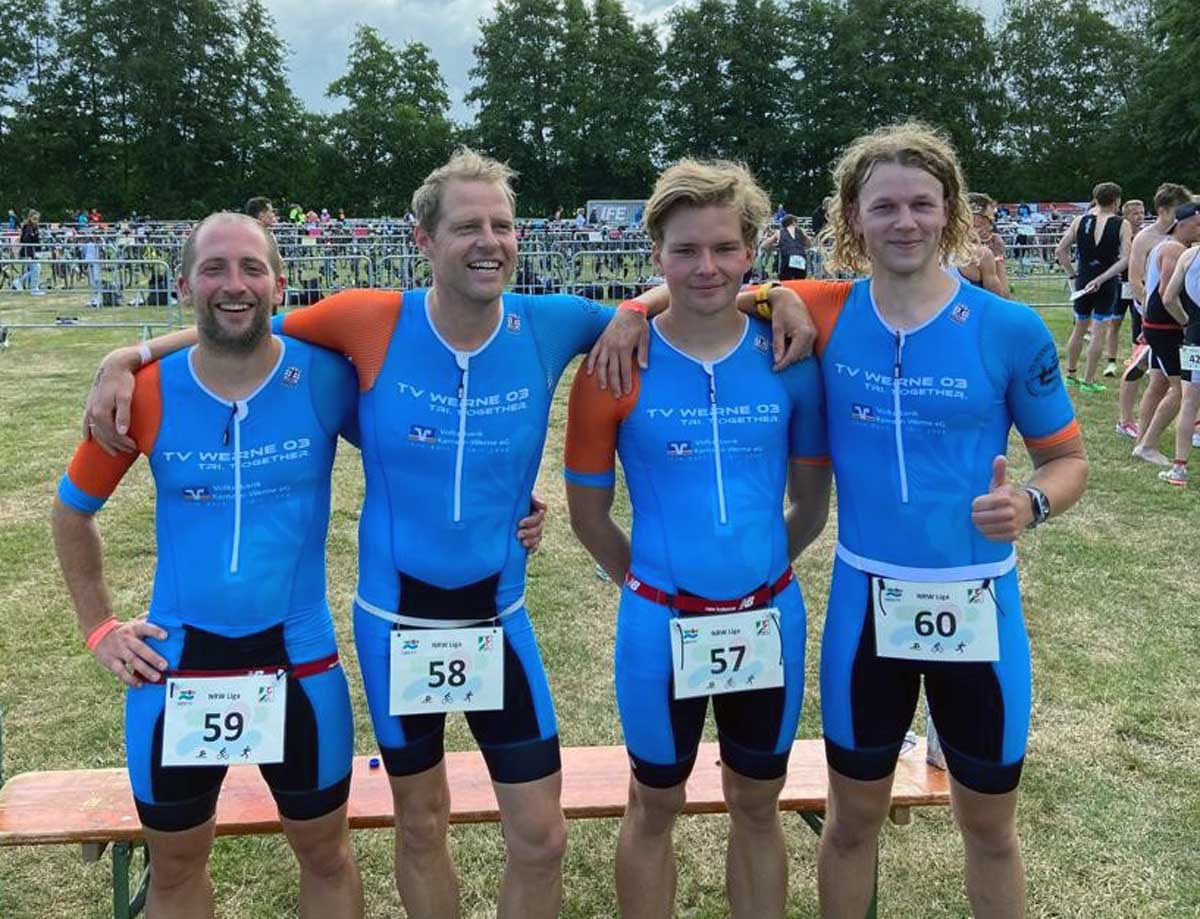 Die TV Werne Wasserfreunde konnten mit den besten Triathlon-Teams des Landes NRW mithalten. Foto: Privat