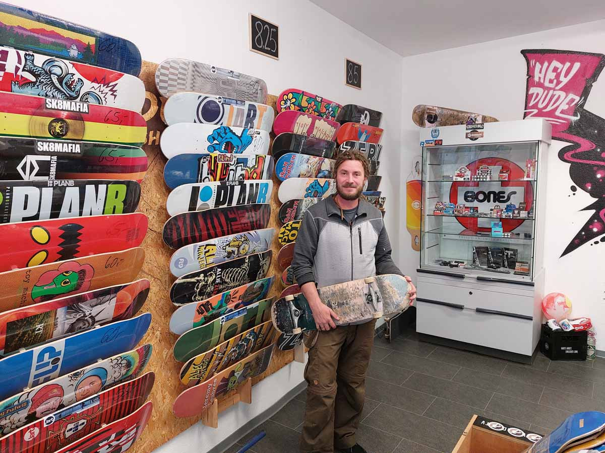Maximilian Wingenfeld ist mit seinem Skate-Shop 