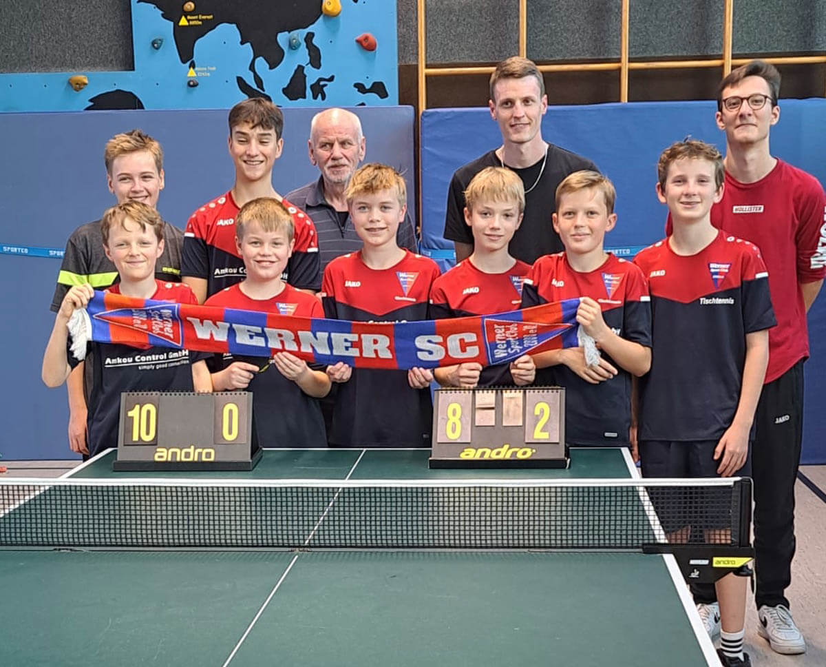 Die U15-Jungen des Werner SC Tischtennis gewannen wieder deutlich. Foto: WSC