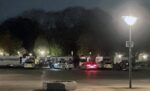 Die Polizei war in der Nacht vom 31. Oktober auf Allerheiligen am Solebad-Parkplatz im Einsatz. Foto: privat