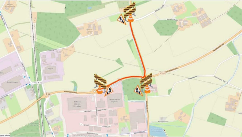 Umleitungen Und Sperrungen Der B54: Stadt Werne Räumt Fehler Ein ...
