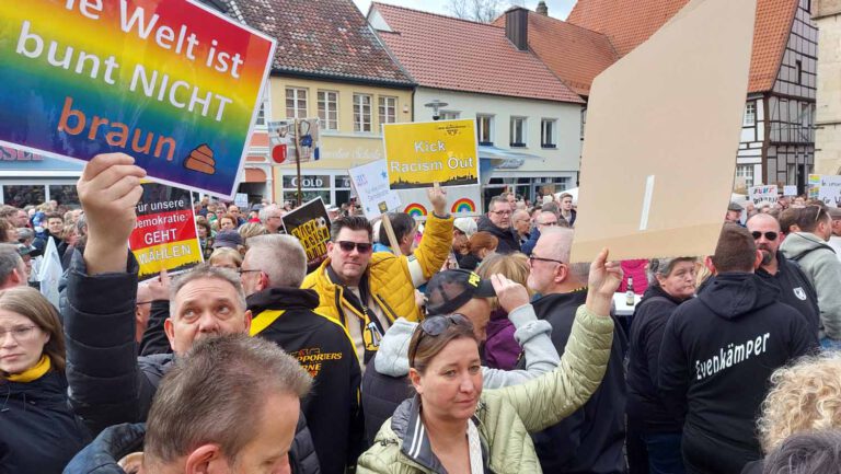 Demonstration gegen Rechts auf dem Marktplatz in Werne
