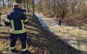 Weitreichende Suchmaßnahmen nach dem Vermissten in der Horne blieben erfolglos. Von Ingo H. fehlt seit dem 10. März 2023 jede Spur. Archivfoto: FFW