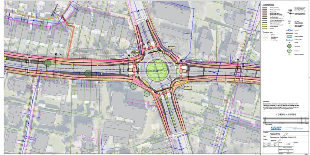 Der Kreisverkehr an der Kreuzung Bahnhofstraße Penningrode soll für  eine Tempo-Reduzierung sorgen.