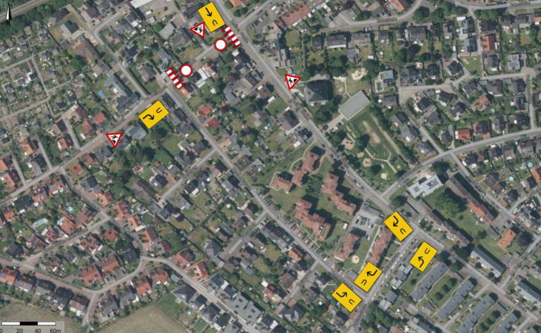 Der Kommunalbetrieb Werne informiert über die Sperrung eines Teilstücks der Straße "Am Bellingholz" und über die eingerichtete Umleitung. Grafik: Stadt Werne