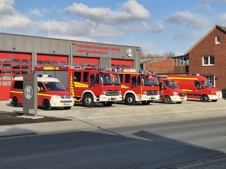 Das Feuerwehrgerätehaus in Stockum mit vielen Klimaschutzmaßnahmen ist fertig, verbuchte die Verwaltung auf der Habenseite. Foto: FFW